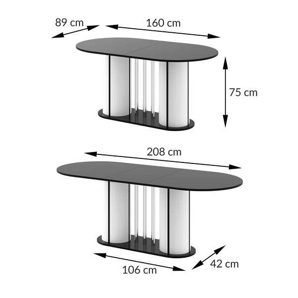 Stół rozkładany CESARO - Wariant Kolorystyczny: Biały - Hubertus